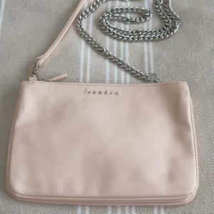 Pink Sandro Addict Shoulder Bag with Chain Strap